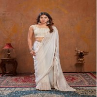 Dhaga Triva Wholesale Moss Stich Foil With Cutwork Border Fancy Sarees