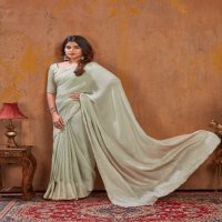 Dhaga Triva Wholesale Moss Stich Foil With Cutwork Border Fancy Sarees