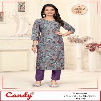 candy by veeksha lycra imported daily wear readymade combo set kurti