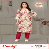 candy by veeksha lycra imported daily wear readymade combo set kurti