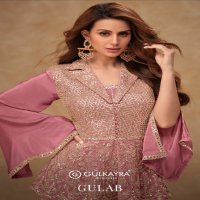 Gulkayra Gulab Wholesale Real Chinon Fabrics Free Size Stitched Suits