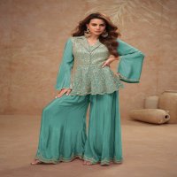 Gulkayra Gulab Wholesale Real Chinon Fabrics Free Size Stitched Suits