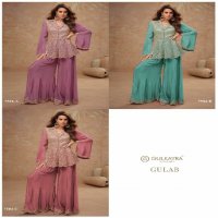 Gulkayra Gulab Wholesale Real Chinon Fabrics Free Size Stitched Suits