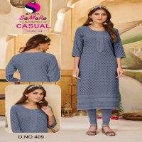 Samara Casual Wholesale Top Reyon With Schiffli Work Long Kurtis Combo