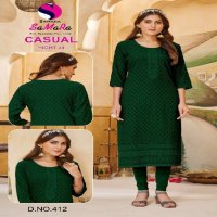 Samara Casual Wholesale Top Reyon With Schiffli Work Long Kurtis Combo