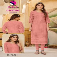 Samara Casual Wholesale Top Reyon With Schiffli Work Long Kurtis Combo