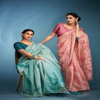 Kala Jamun Gouri Wholesale Pure Tusser With Handwork Sarees