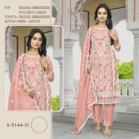 Shree Fabs S-5144 Wholesale Organza With Heavy Embroidery Pakistani Suits