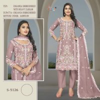 Shree Fabs S-5126 Wholesale Organza With Heavy Embroidery Pakistani Suits