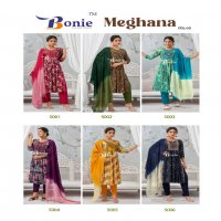 meghana vol 5 by bonie rayon print nayra cut readymade classic suit