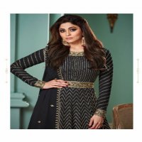 alizza silver by aashirwad creation georgette readymade gown style dress