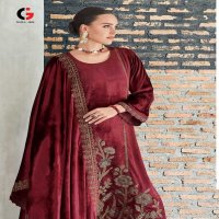 gull jee noor e fiza viscose velvet designer winter suits