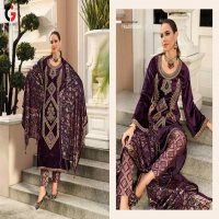 riwayat by gull jee heavy embroidery winter wear 3pcs velvet collection