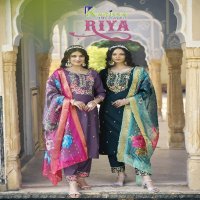 Karissa Riya Wholesale Viscose Gadwal Silk Kurtis With Pant And Dupatta