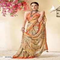 Vallabhi Shivya Wholesale Floral Print Georgette Fabrics Sarees