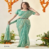 Vallabhi Agnira Wholesale Floral Print With Swaroski Work Sarees