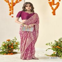 Vallabhi Agnira Wholesale Floral Print With Swaroski Work Sarees