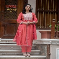 OSSM Atrangi Wholesale Viscose Roman Simmer Kurtis With Pant And Dupatta