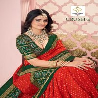 crush vol 4 by shubh shree creation velvet tussar silk casual saree