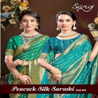 Saroj Peacock Silk Vol-4 Wholesale Pure Crepe Georgette Sarees