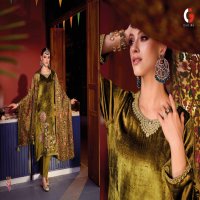 Gull Jee Mughal Garden Wholesale Viscose Velvet With Patch Work Embroidery Winter Suits