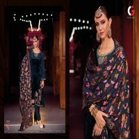 Gull Jee Mughal Garden Wholesale Viscose Velvet With Patch Work Embroidery Winter Suits