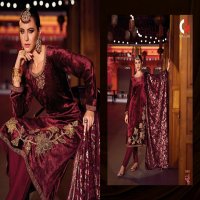 Gull Jee Mughal Garden Wholesale Viscose Velvet With Patch Work Embroidery Winter Suits