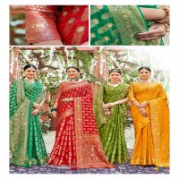 Lifestyle Wedding Gift Vol-6 Wholesale Nylon Sattin Festive Sarees