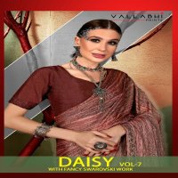 VALLABHI PRINTS PRESENTS DAISY VOL 7 PARTY WEAR BRASSO SWAROSAKI WORK SAREE