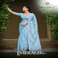 Kashvi Emerald Vol-1 Wholesale Swaroski Cutwork Lace Function Wear Sarees