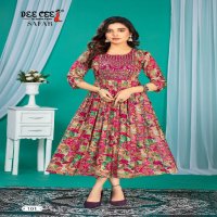 Dee Cee Safar Wholesale Vatican Foil Print Flaired Long Kurtis