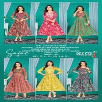 Dee Cee Safar Wholesale Vatican Foil Print Flaired Long Kurtis