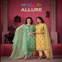 Vipul Allure Wholesale Soft Organza Chiffon With Heavy Embroidery Party Wear Suits