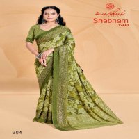 kashvi creation shabnam vol 3 dull moss foil print saree