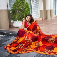 radhe by sanskar tex prints georgette new trendy saree wholesaler