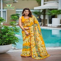 radhe by sanskar tex prints georgette new trendy saree wholesaler