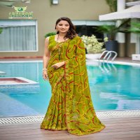 radhe by sanskar tex prints georgette new trendy saree wholesaler