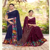 saumya kanishka comfy wear trendy print saree collection