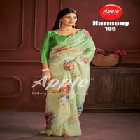 harmony vol 1 by apple saree amazing look organza saree