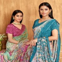 RUCHI VIVANTA SILK VOL 39 SILK CREPE PRINTED SARIS AT BEST RATE