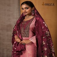 Ibiza Zeffa Wholesale Pure Morrocco Silk With Velvet Patch Winter Salwar Suits