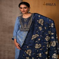 Ibiza Zeffa Wholesale Pure Morrocco Silk With Velvet Patch Winter Salwar Suits