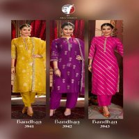 Anju Bandhan Vol-4 Wholesale Dola Silk With Jacquard Kurtis With Pant And Dupatta