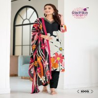 Radhika Lifestyle Festive Dairies Vol-1 Wholesale Muslin Print With Handwork Top With Pant And Dupatta