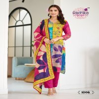 Radhika Lifestyle Festive Dairies Vol-1 Wholesale Muslin Print With Handwork Top With Pant And Dupatta