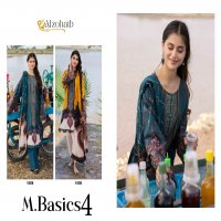 alzohaib M basics vol 4 1058-59 pakistani embroidery cotton print 3pcs dress