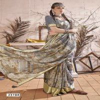 Vallabhi Alonica Wholesale Abstract Print Chiffon Fabrics Sarees