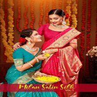 Saroj Milan Satin Silk Vol-1 Wholesale Pure Satin Silk Ethnic Sarees