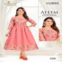 Hariyaali Afeem Vertican Wholesale Plain Flair Concept Kurtis Combo