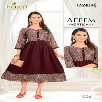 Hariyaali Afeem Vertican Wholesale Plain Flair Concept Kurtis Combo